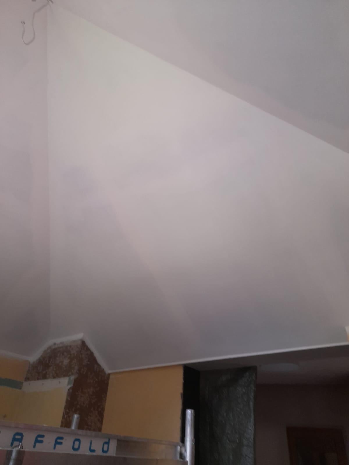 Nokrāsoti griesti ar skaidrām šuvju līnijām