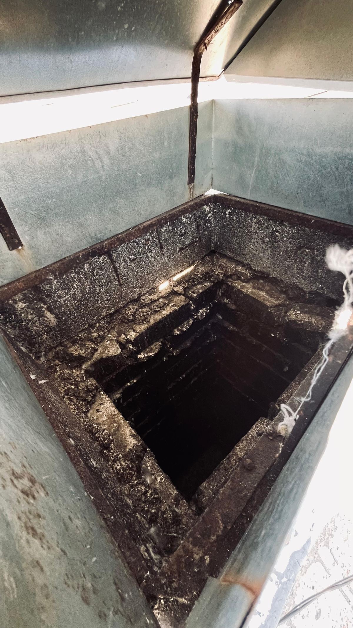 Atvērta ventilācijas šahta, kurā iekļuva baloži