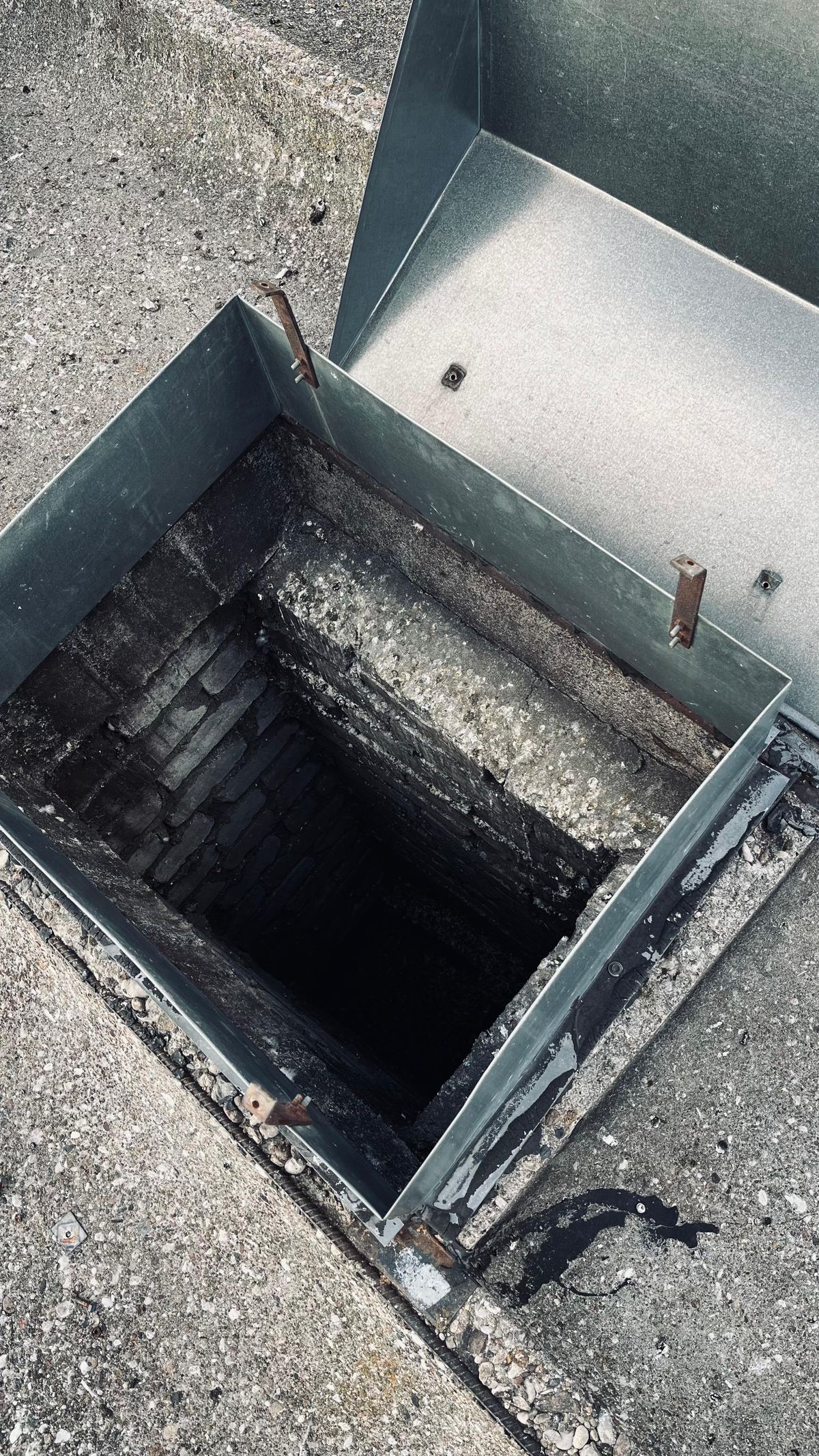 Ventilācijas šahta pēc cepurītes noņemšanas