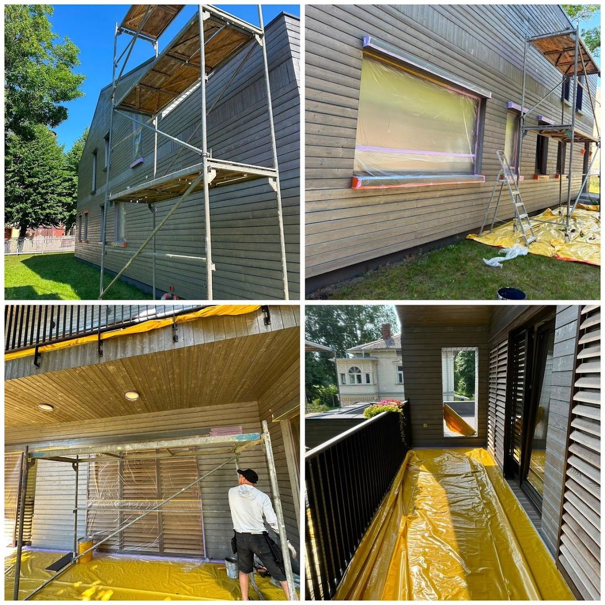 Koka karkasa mājas krāsošana, foto no klienta Google atsauksmes
